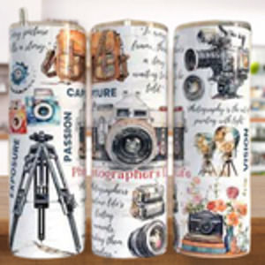 Photographers Life 20 Oz Skinny Tumbler Camera Cameras
